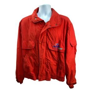 Vintage Piper Aircraft Racing Jacket Mechanics Pilots Jacket Mens Red Large